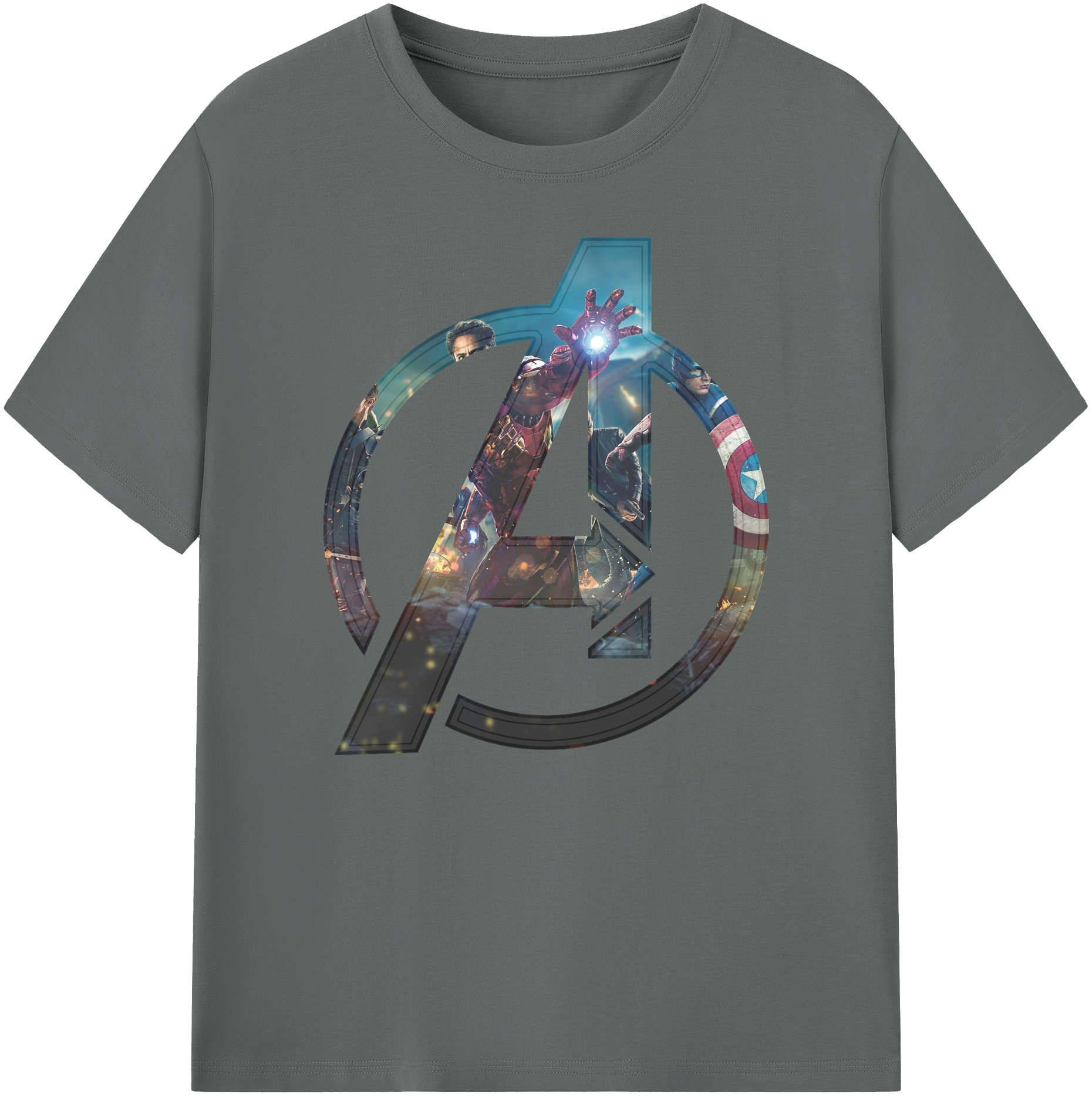（画像用） アベンジャーズ The Avengers 綿100％ メンズ半袖Tシャツ｜肌触りやわらか＆通気性